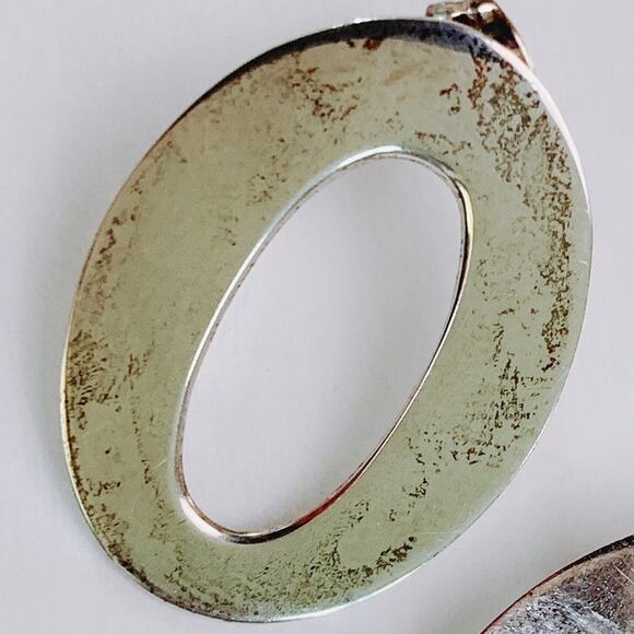 Vintage Sterling Silver 925 Earrings Oval Post Minimalist Y2K 1990s Lightweight - Picture 9 of 11